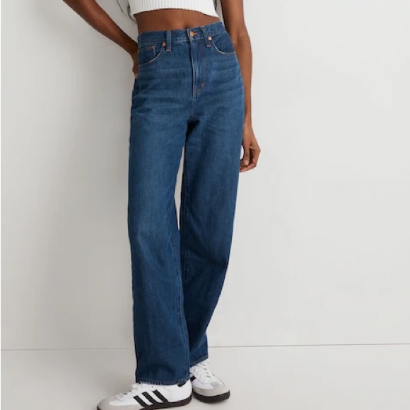 Madewell Denim - Madewell Baggy Straight Jeans in Dark Worn Indigo Wash